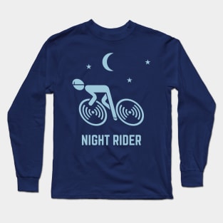 Night Rider (Racing Cyclist / Road Bike / Bicycle / Skyblue) Long Sleeve T-Shirt